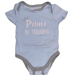 Blue and Gray Kids One Piece - Prince in Training size 6-9 months